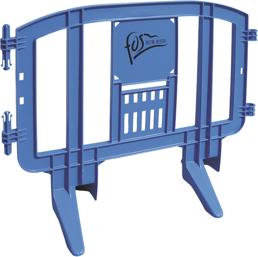 Custom branded blue Minit barricade