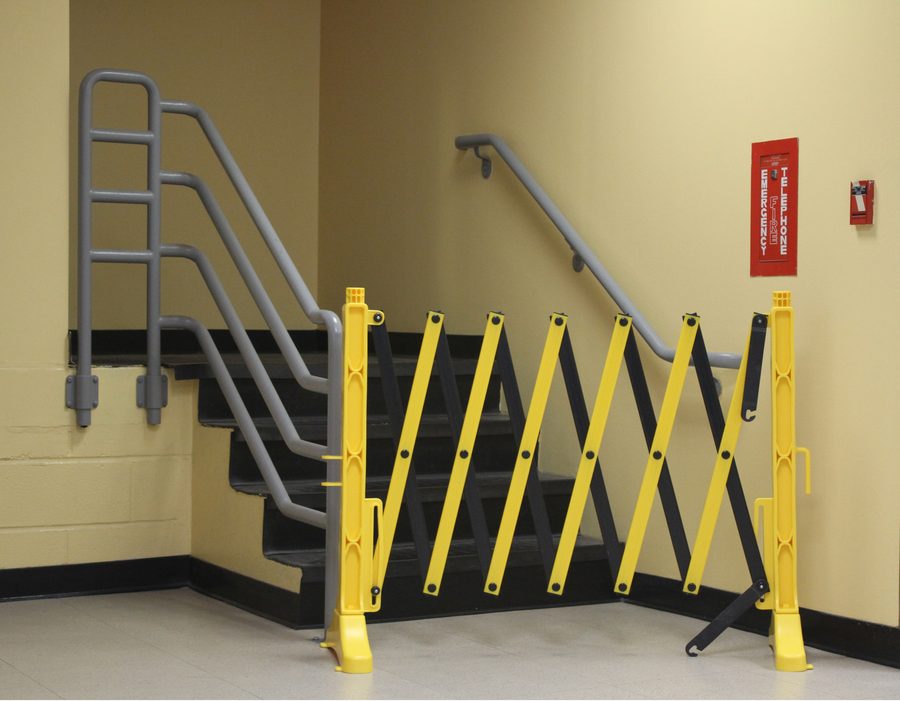Xpandit barricade blocking a stairwell
